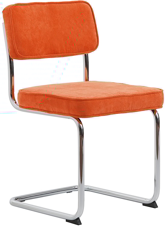 Krzesło tapicerowane Dessaus na chromowanej podstawie pomarańczowe