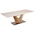 Stół rozkładany Aramoko 140-200x85 cm sonoma - biały  - zdjęcie 3