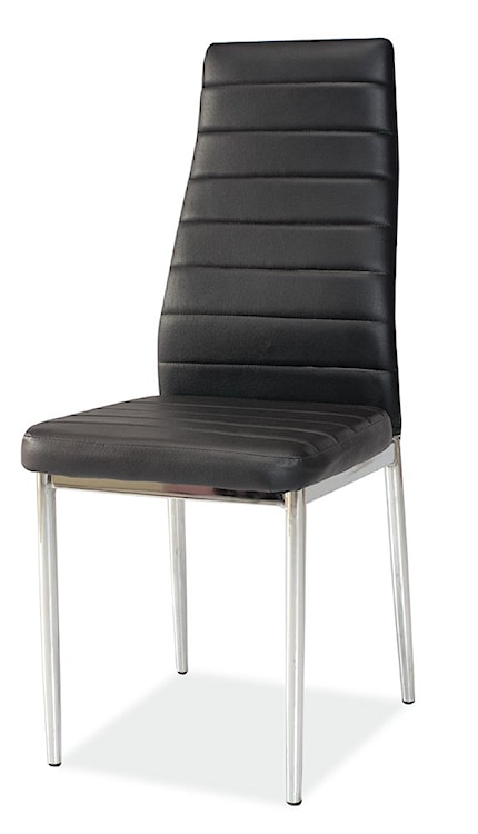 Krzesło tapicerowane Lastad czarne na błyszczącej podstawie  - zdjęcie 2