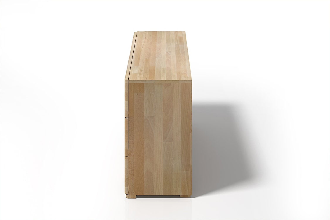 Komoda Herte z drewna bukowego z pięcioma szufladami Bielony  - zdjęcie 3