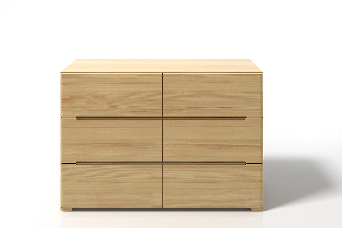 Komoda Herte z drewna sosnowego z sześcioma szufladami Bielony  - zdjęcie 2
