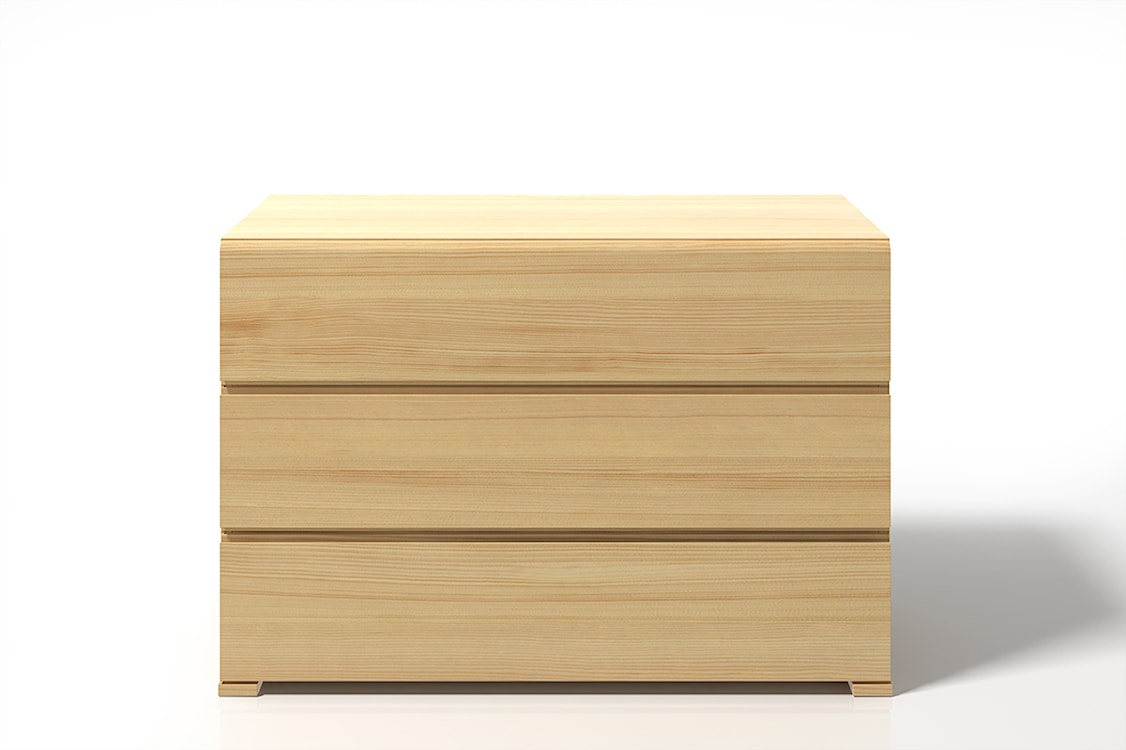 Komoda Loke z drewna sosnowego z trzema szufladami Bielony  - zdjęcie 4