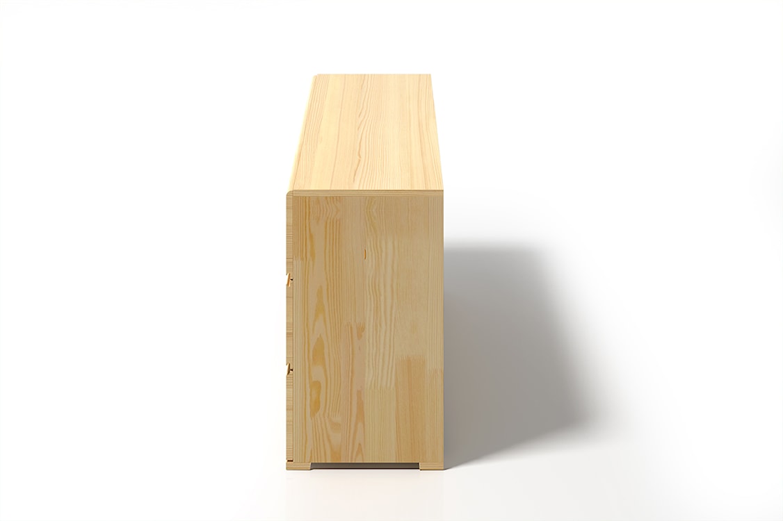 Komoda Loke z drewna sosnowego z trzema szufladami Bielony  - zdjęcie 5