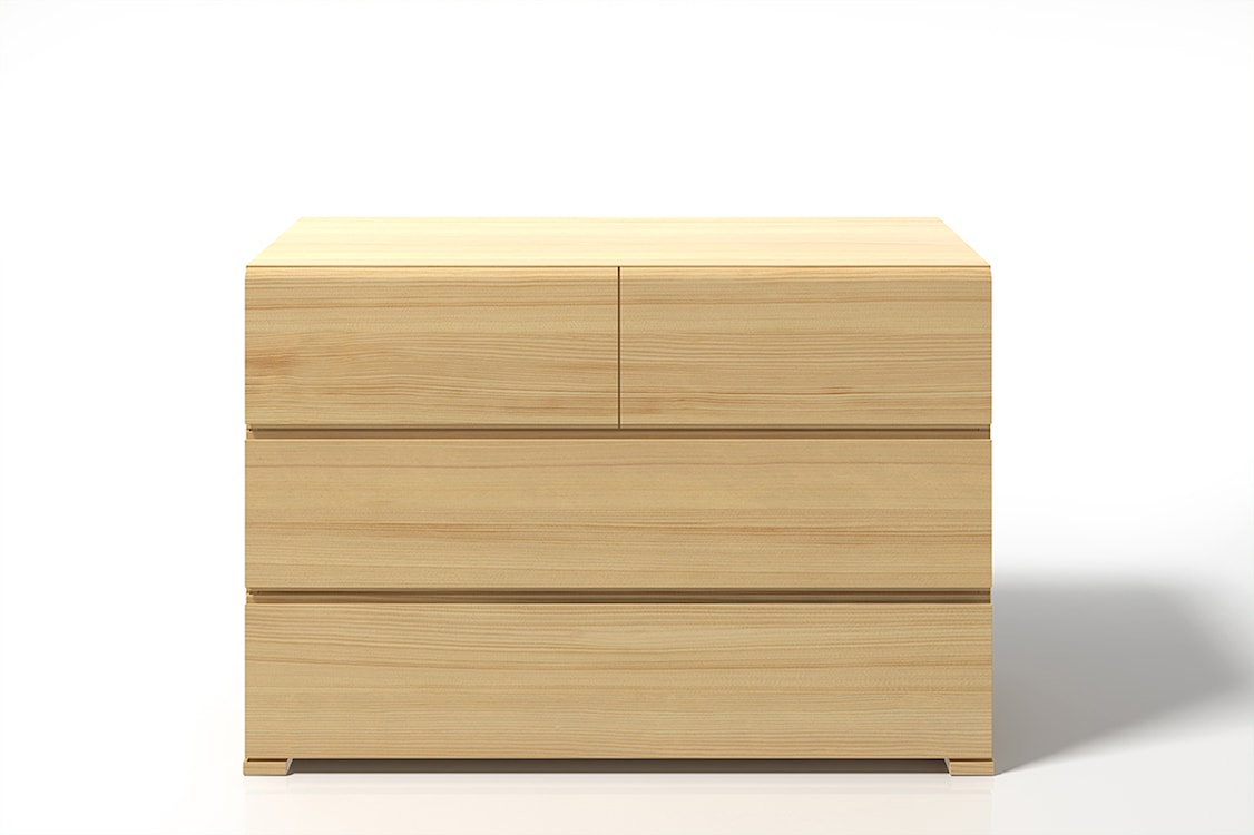 Komoda Loke z drewna sosnowego z czterema szufladami Bielony  - zdjęcie 2