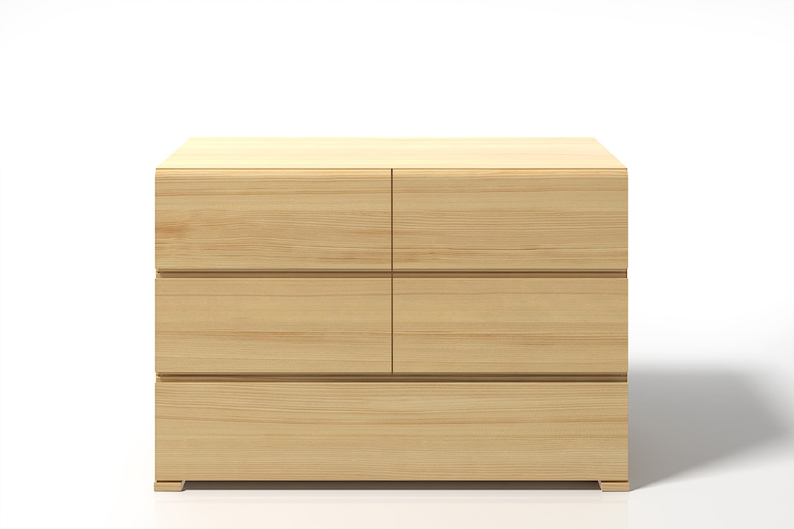 Komoda Loke z drewna sosnowego z pięcioma szufladami Bielony  - zdjęcie 2