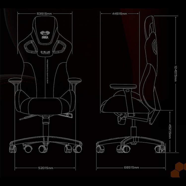 Fotel gamingowy E-Blue Cobra 3 czarno-niebieski  - zdjęcie 10