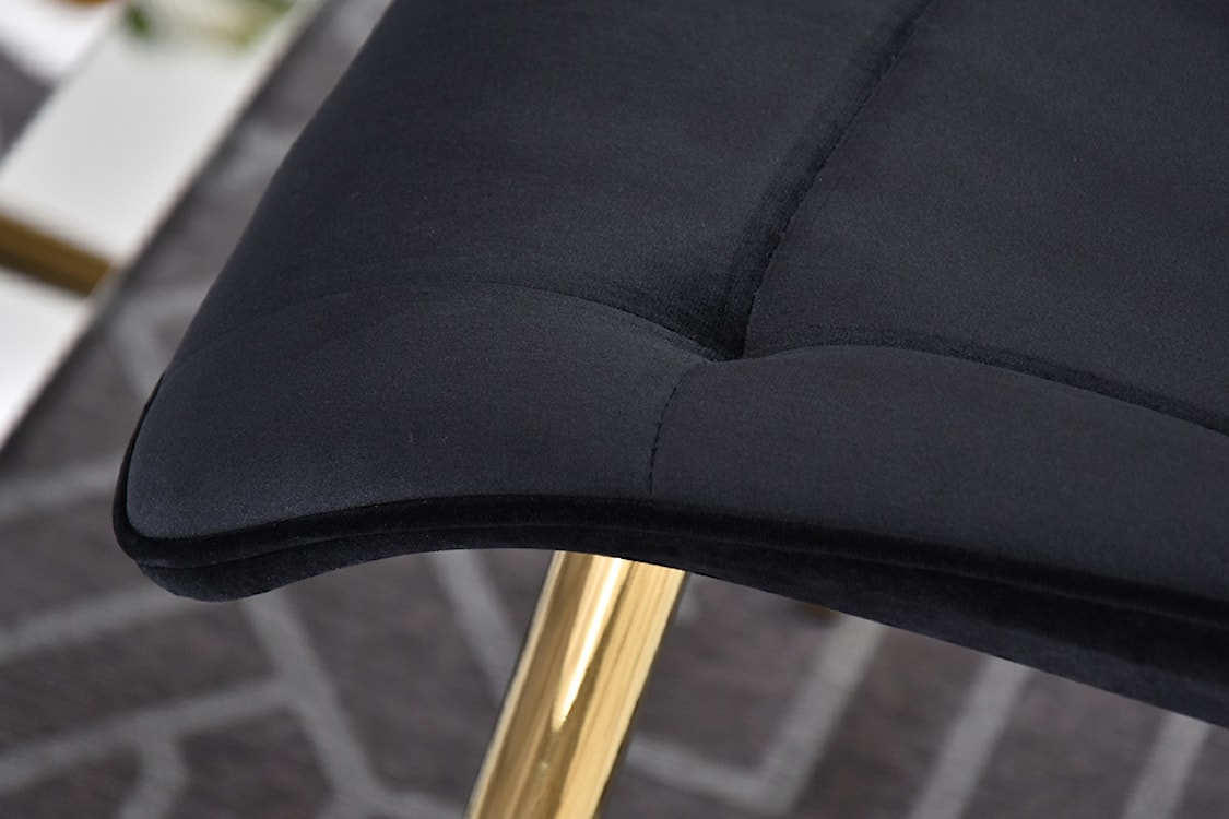 Krzesło tapicerowane Briare czarno - złote  - zdjęcie 9