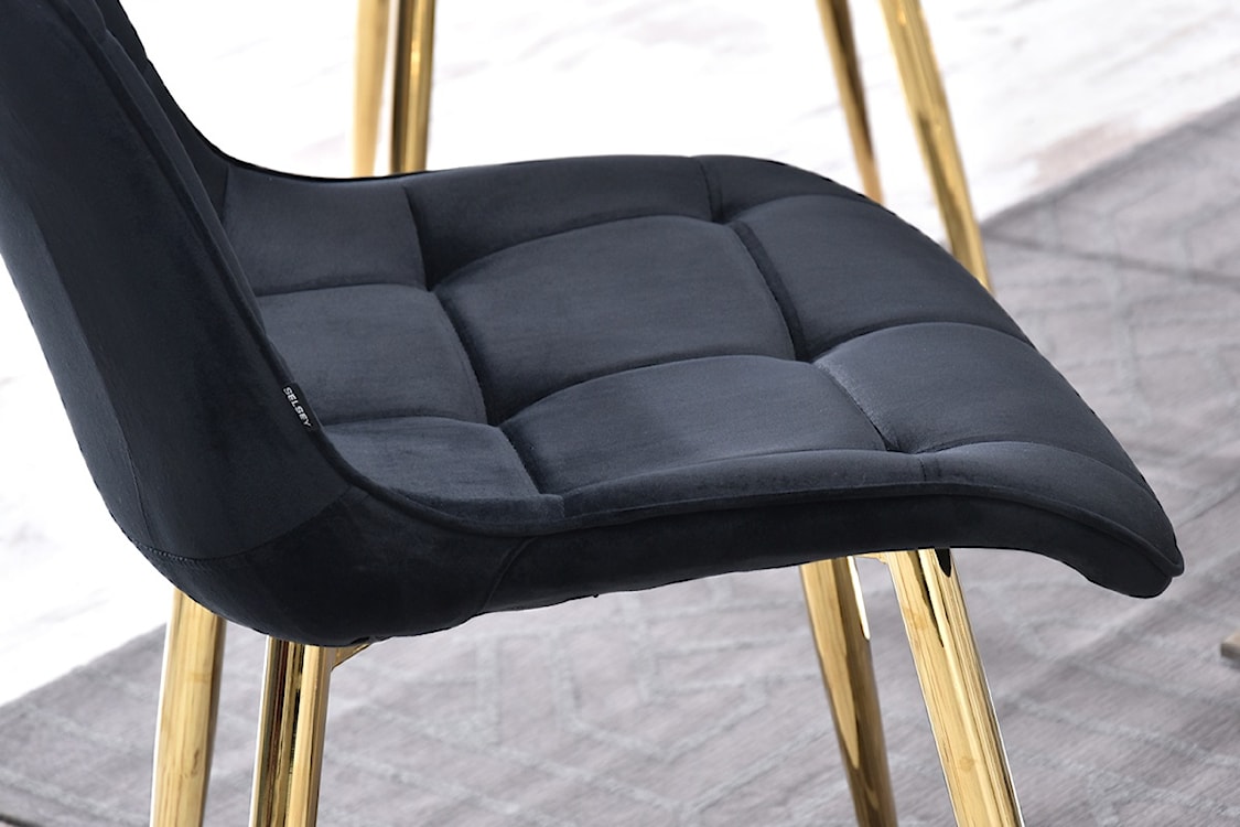 Krzesło tapicerowane Briare czarno - złote  - zdjęcie 12