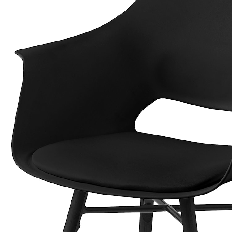 Krzesło Berchez czarne z czarną podstawą  - zdjęcie 3