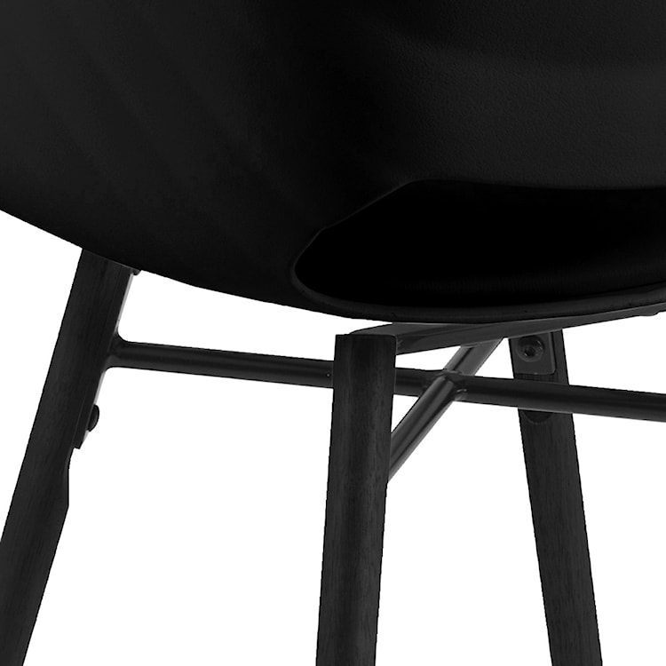 Krzesło Berchez czarne z czarną podstawą  - zdjęcie 4