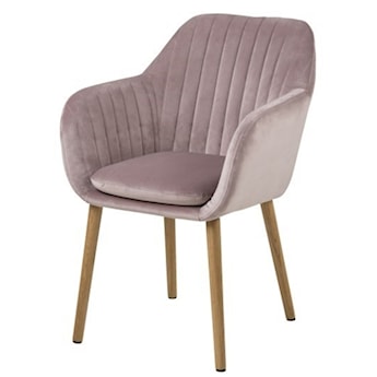 Krzesło tapicerowane Elidi pastelowy róż tapicerowane