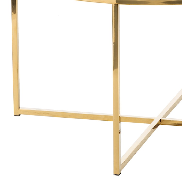 Stolik kawowy Alisma o średnicy 80 cm - złota podstawa  - zdjęcie 9
