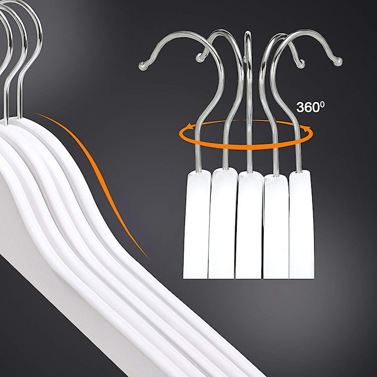 Wieszaki na ubrania Achillea 20 sztuk z obrotowym haczykiem i warstwą antypoślizgową  - zdjęcie 3