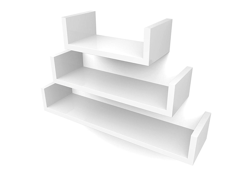Zestaw trzech półek Kaliopsi białych 30 cm, 45 cm, 60 cm 