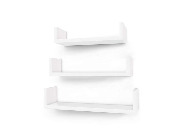 Zestaw trzech półek Kaliopsi białych 30 cm, 35 cm, 40 cm