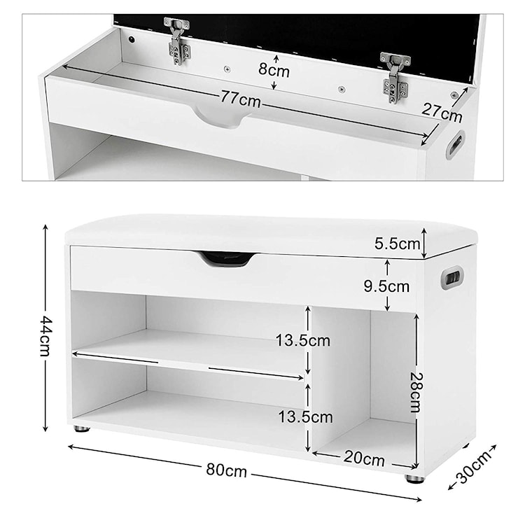 Szafka na buty Cobali z siedziskiem i schowkiem  - zdjęcie 7