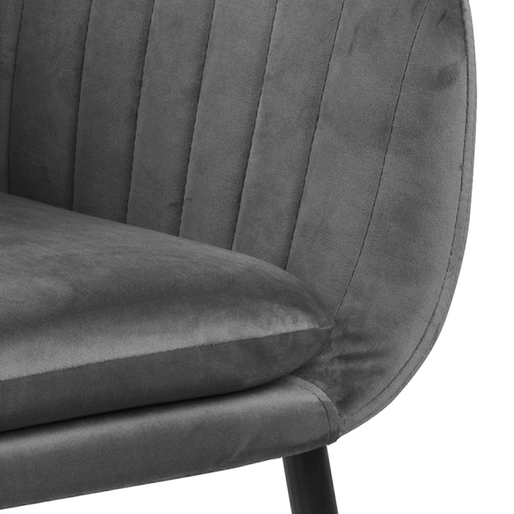 Krzesło tapicerowane Elidi szare ciemne na metalowych nogach  - zdjęcie 6
