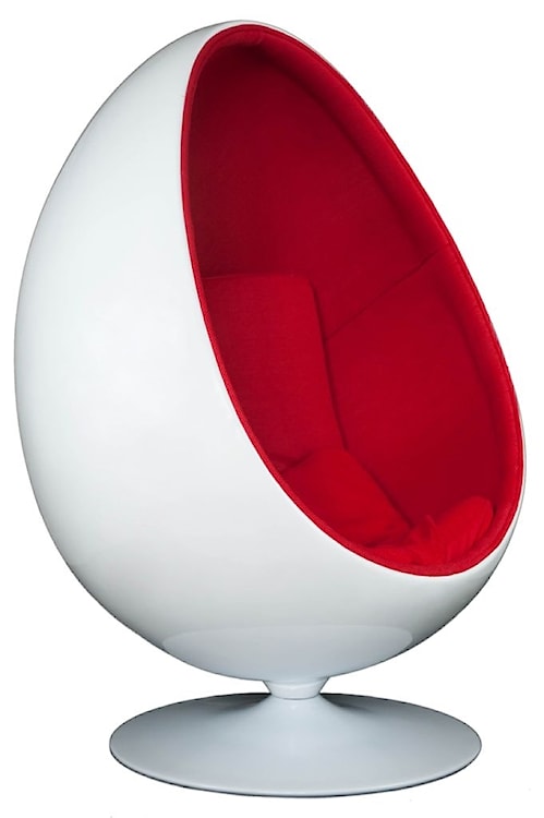 Fotel Ovalia Chair biało czerwony  - zdjęcie 2