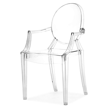 Krzesło z podłokietnikami Rylle z tworzywa sztucznego transparentne