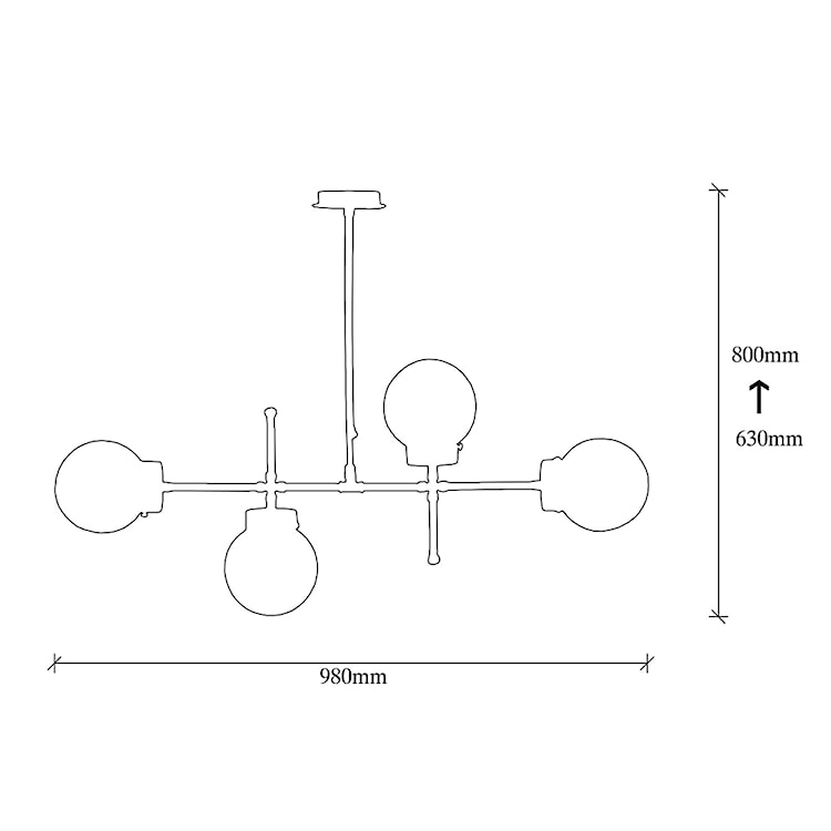 Lampa wisząca Tuiren x4 czarna  - zdjęcie 8