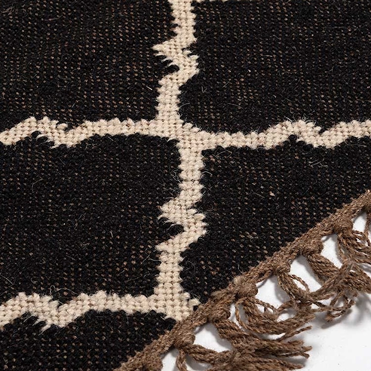 Dywan Ralder czarny z wzorem koniczyny marokańskiej 120x180 cm  - zdjęcie 2