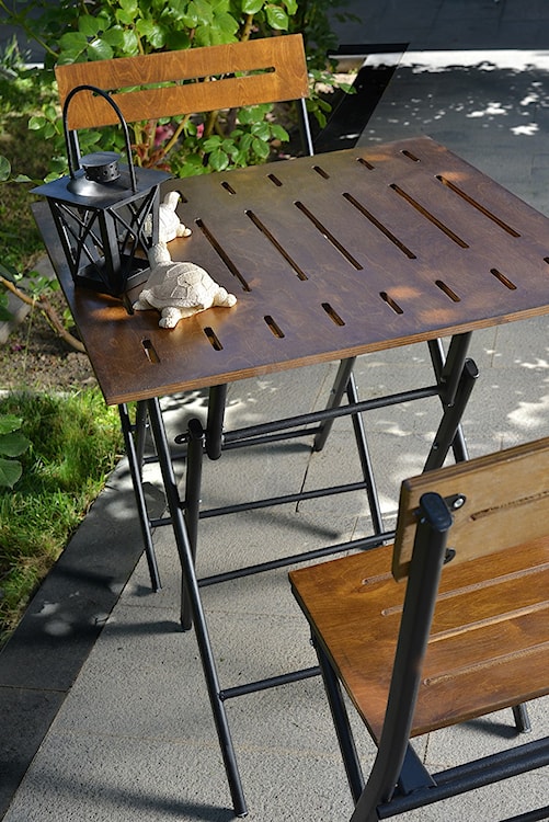 Zestaw ogrodowy dwuosobowy Gorizes ze stolikiem i krzesłami brązowy   - zdjęcie 3