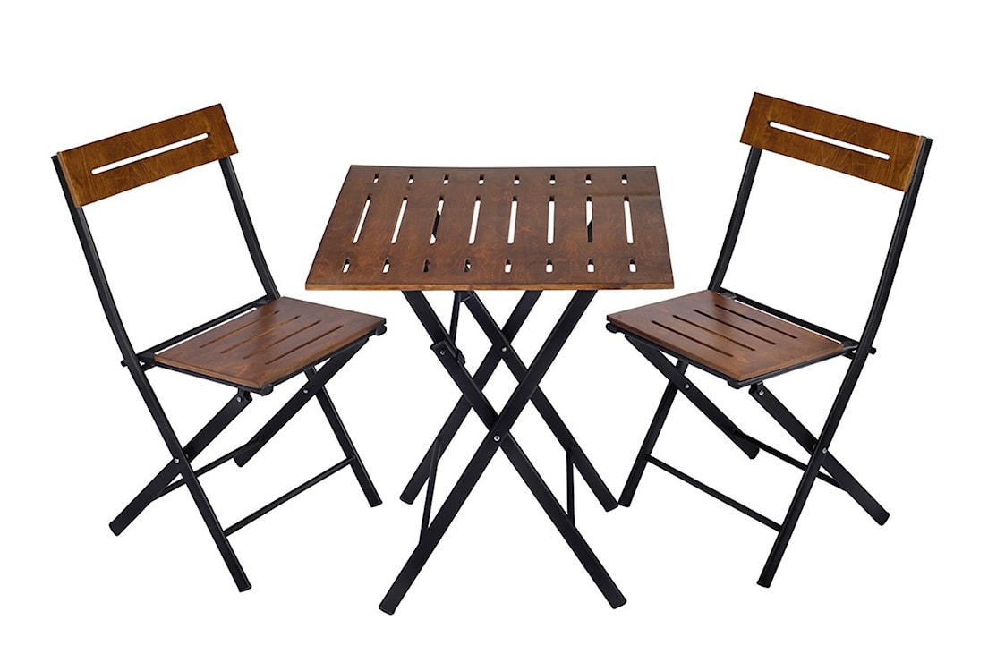 Zestaw ogrodowy dwuosobowy Gorizes ze stolikiem i krzesłami brązowy 