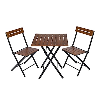 Zestaw ogrodowy dwuosobowy Gorizes ze stolikiem i krzesłami brązowy 