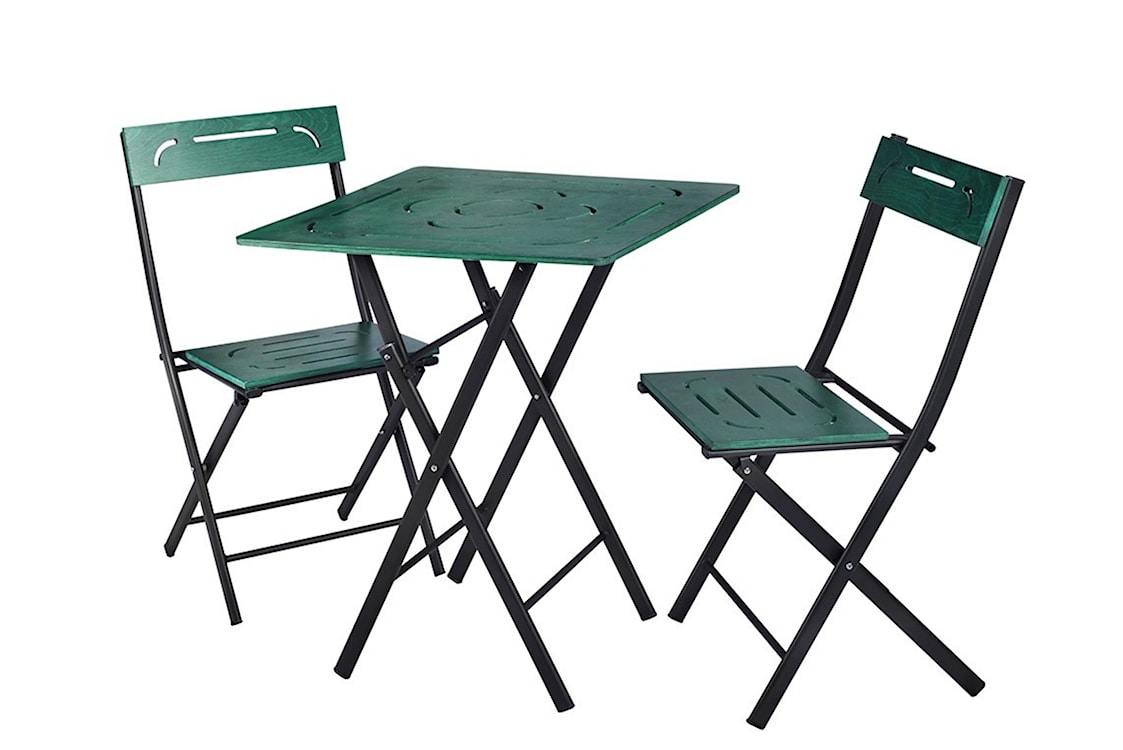 Zestaw ogrodowy dwuosobowy Devolls ze stolikiem i krzesłami zielony   - zdjęcie 5