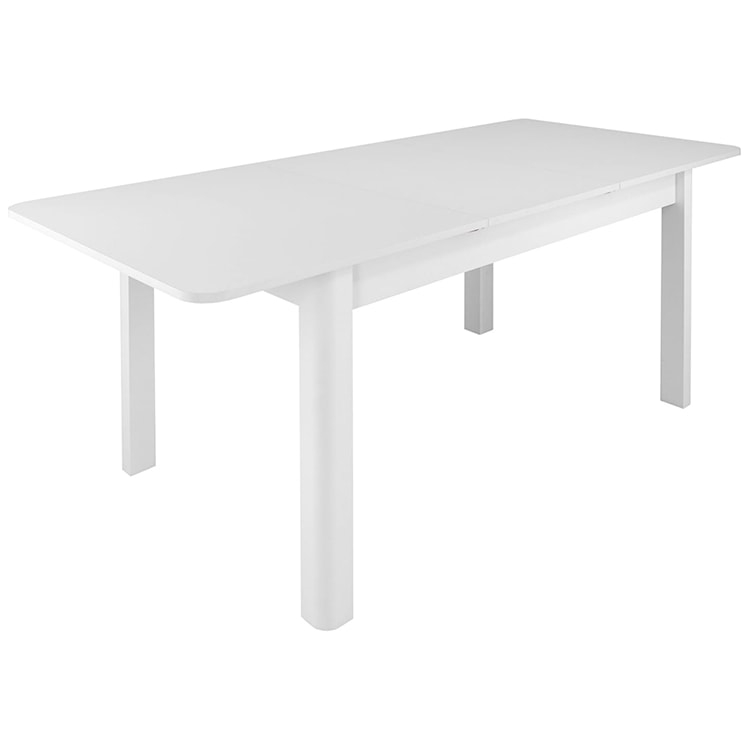 Stół rozkładany Eagor 125-165x80 cm zaokrąglonymi rogami biel alpejska  - zdjęcie 2