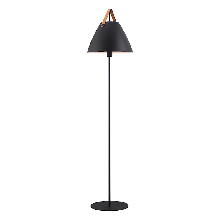 Lampa podłogowa Strap 153,7 cm czarna ze skórzanym paskiem