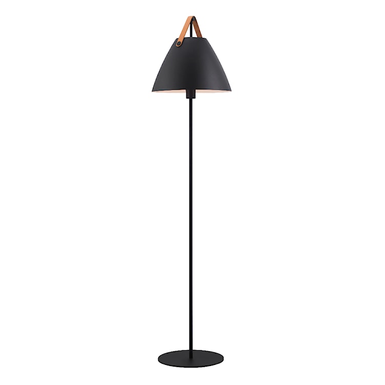 Lampa podłogowa Strap 153,7 cm czarna ze skórzanym paskiem 