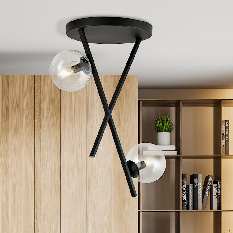 Lampa sufitowa Appire x2 transparentny klosz  - zdjęcie 3