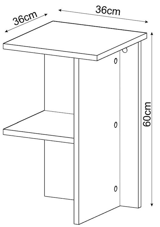 Stolik nocny Drooke 36 cm z półką orzech  - zdjęcie 4