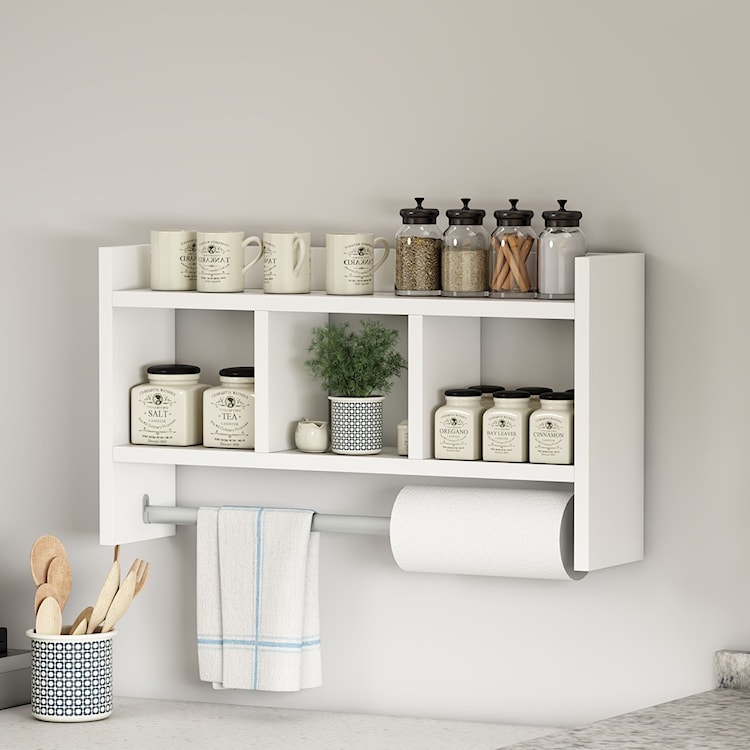 Półka ścienna Asya 64x35 cm biała  - zdjęcie 7