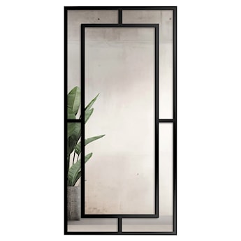 Lustro ścienne Gloria 150x90 cm ze szprosami w czarnej ramie