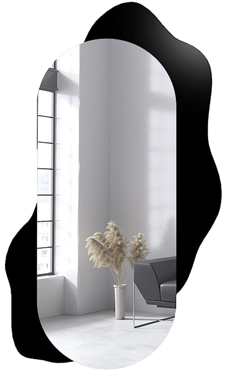 Lustro ścienne Kleks 120x70 cm na czarnej plamie  - zdjęcie 2