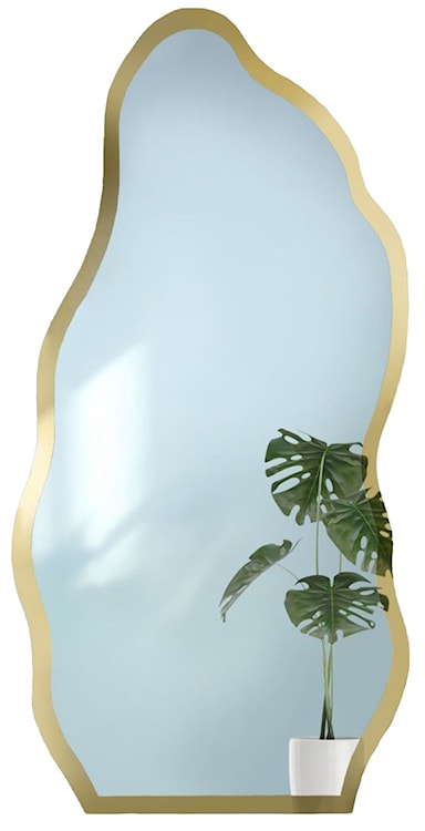 Lustro ścienne Auro 130x60 cm w ramie złoty połysk  - zdjęcie 2