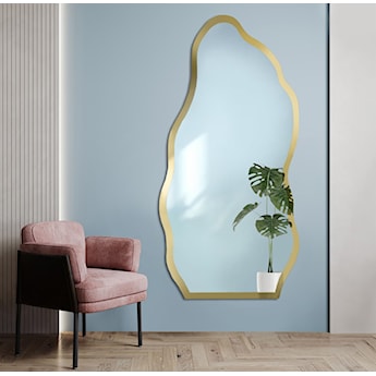 Lustro ścienne Auro 130x60 cm w ramie złoty połysk
