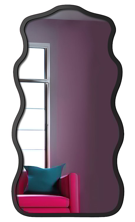 Lustro ścienne Nexus 132x70 cm w czarnej ramie  - zdjęcie 2