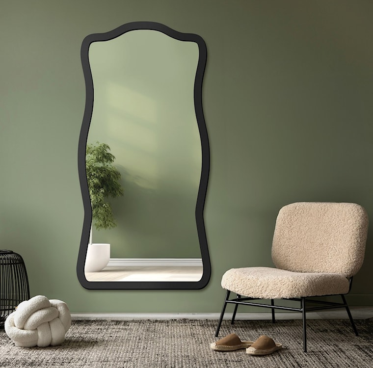 Lustro ścienne Tutti 180x90 cm w czarnej ramie  - zdjęcie 3