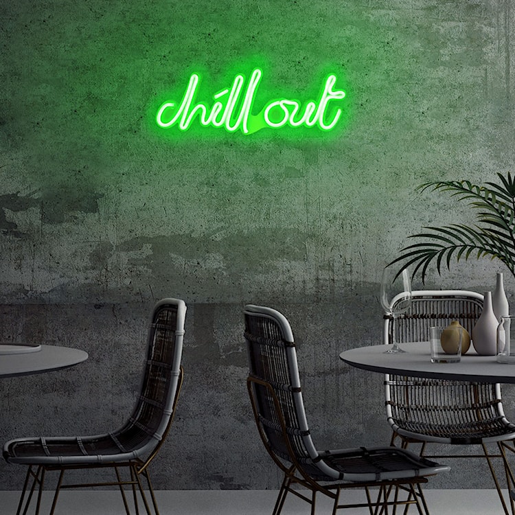 Neon na ścianę Letely z napisem Chill Out zielony  - zdjęcie 3