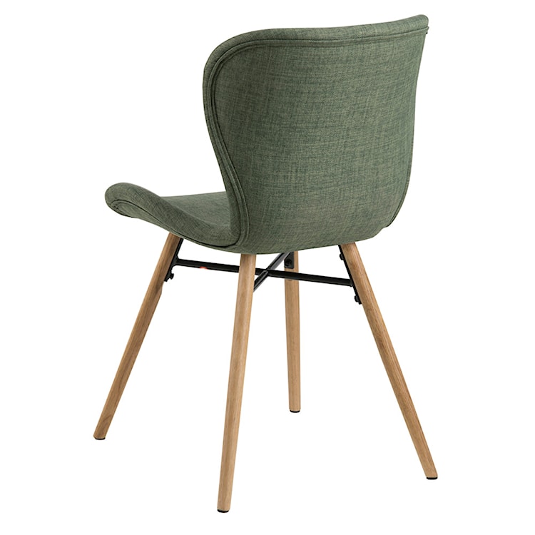 Krzesło tapicerowane Glena zielona tkanina na dębowych nóżkach  - zdjęcie 6