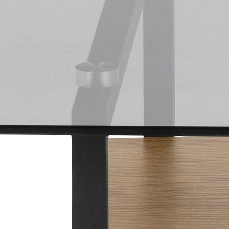 Stolik kawowy kwadratowy Hideko 80x80 cm z półką dąb  - zdjęcie 5