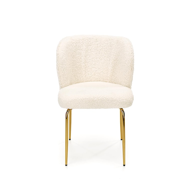 Krzesło tapicerowane Peyad tkanina beżowa bouclé na złotej podstawie  - zdjęcie 5
