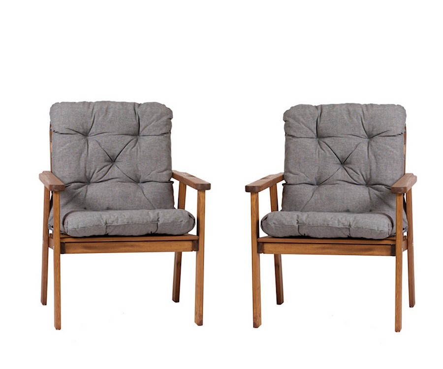 Zestaw dwóch krzeseł ogrodowych Parrines z drewna sosnowego  - zdjęcie 3