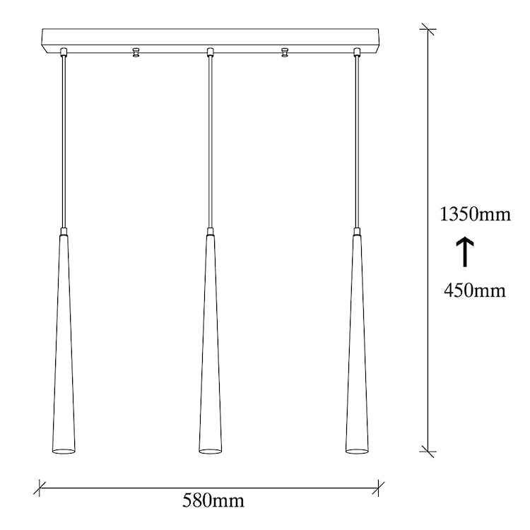 Lampa sufitowa Milibeliso x3 58 cm czarna  - zdjęcie 5