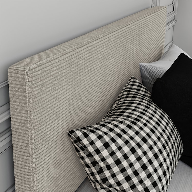 Łóżko tapicerowane 160x200 cm Campile z pojemnikiem beżowe sztruks  - zdjęcie 5