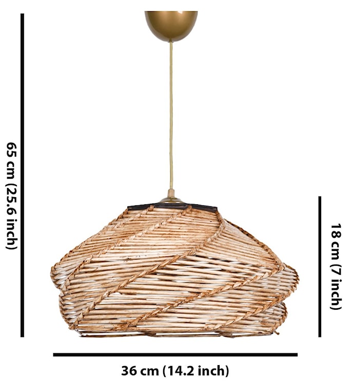 Lampa wisząca Imprelle średnica 36 cm bambusowy klosz  - zdjęcie 6