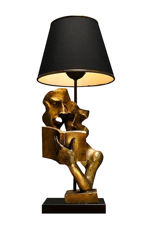 Lampka na biurko Foredly złota z czarnym klosze